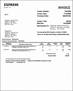 intelligent invoice document