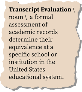 international transcripts evaluation