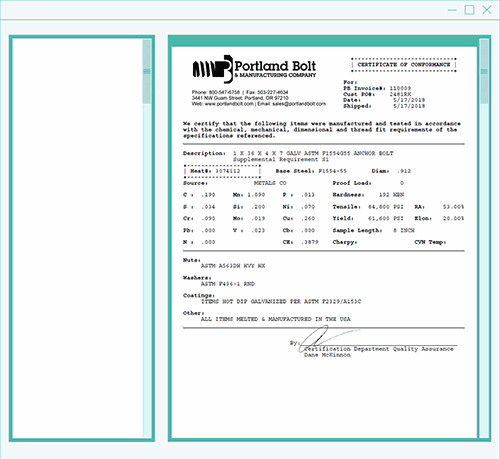 mill cert