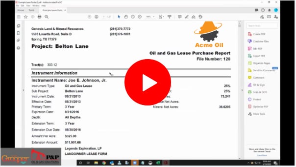 oil gas lease data demonstration