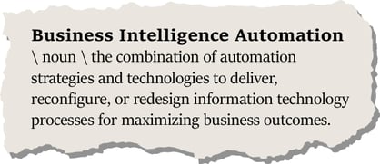 definition of business intelligence automation